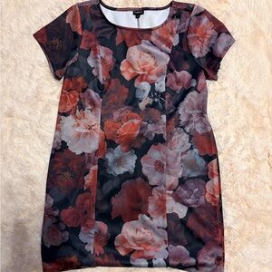 Torrid Floral Scuba Dress & Organza Skirt Set 2X Romantic Rose Print